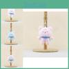Cute Plush Cartoon Bear Doll Keychain Soft And Cuddly In Light Gray Blue White Pink