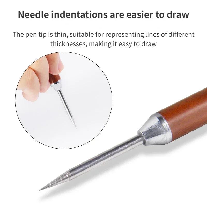 Stainless Steel Coffee Decorating Art Pen Wooden Handle Latte Pull Flower Needle Barista Tool Coffee Accessories Modeling Tool