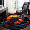1pc Dragon Moon Office Round Area Rug, Under Office Chairs Bedroom Living Room Home Decor, Room Deco