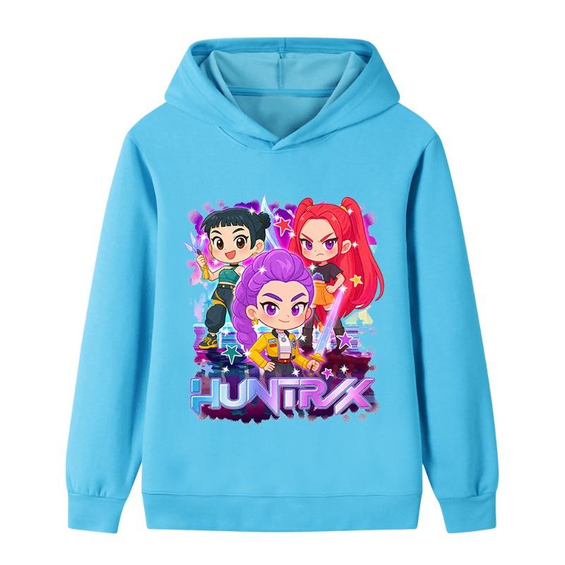 Winter New Witch Hunting Group Printed Large Pattern Children's Boys Girls Cute Fashionable Warm Hooded Sweatshirt