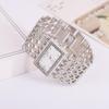 Women's Fashion Square Dial Quartz Bracelet Watch with Diamonds