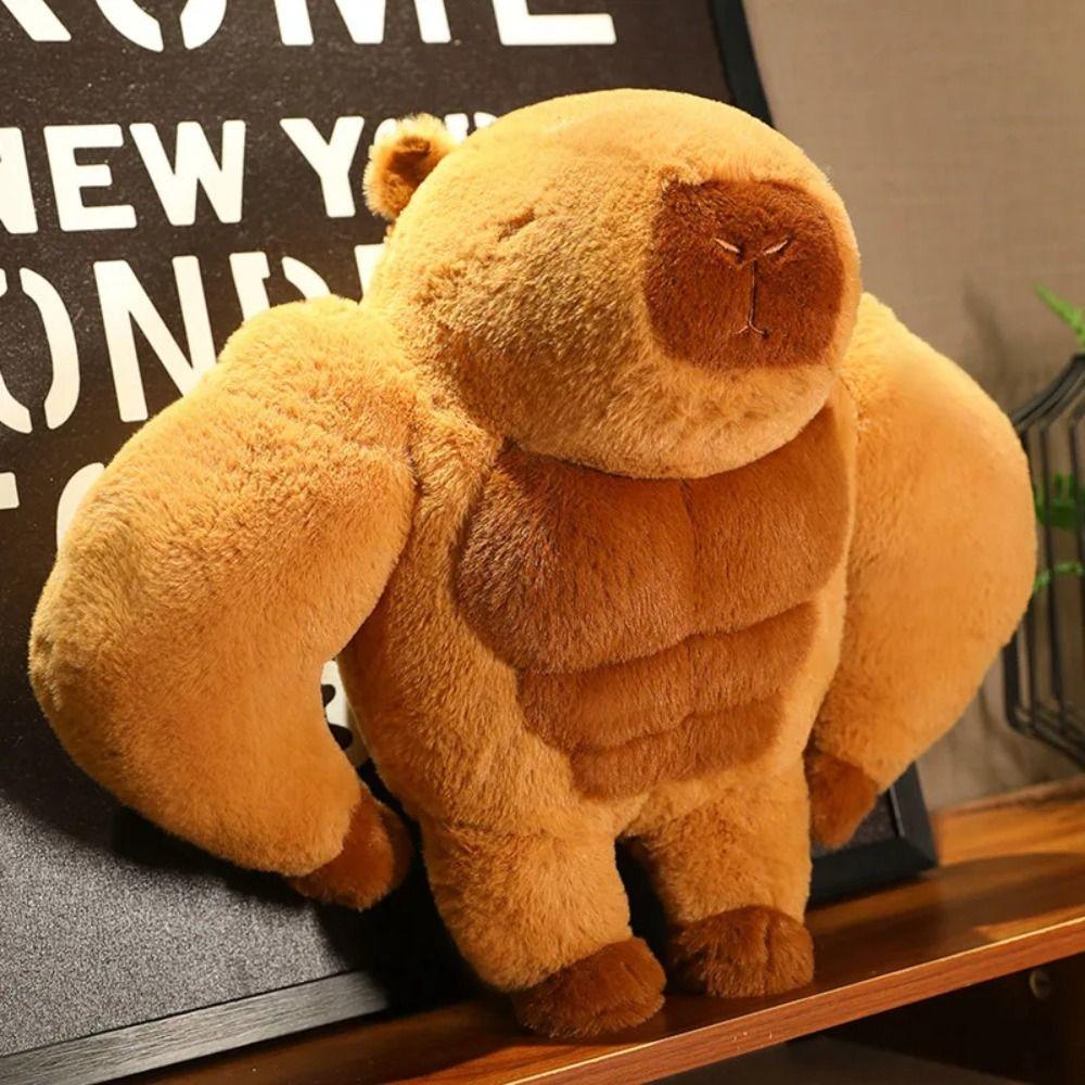 Stuffed Muscle Capybara Plushies Toy PP Cotton Plushies Capybara Stuffed Toy Birthday Gifts