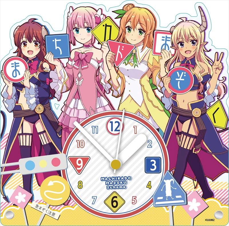 Seasonal Plants Machikado Mazoku 2-chome Acrylic Table Clock Approx. H190 x W190mm Made of Acrylic