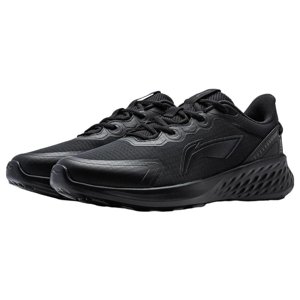 Li Ning Weiche Rutschfeste Abriebfeste Niedrig geschnittene Laufschuhe Herren Schwarz ARST047-5