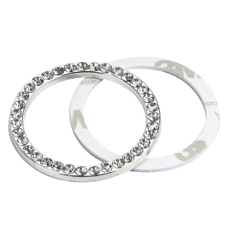 Arrive At The Car Model Durable Car Automatic Key To Start Switching Metal Diamond Decorative Rings