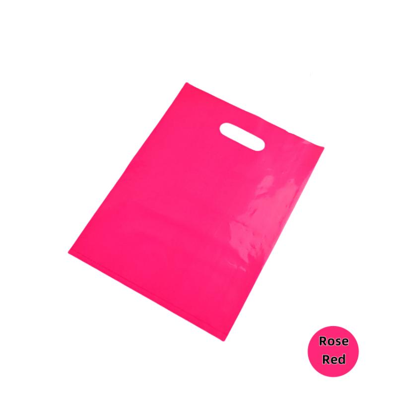 StoBag, 100 Pcs Customized Logo Multiple Color Shopping Bag With Handle Plastic Gift Bag (excluding printing fee)