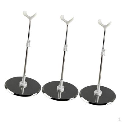 3pcs Stainless Steel Doll Stand Display /3 1/4 Dolls Accss Holder Base