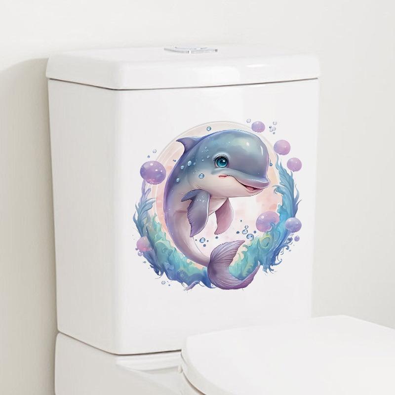 Bathroom Toilet Decoration Self Adhesive Stickers Cute Dog Cow Children s Room Wall Stickers Waterproof Easy To Stick