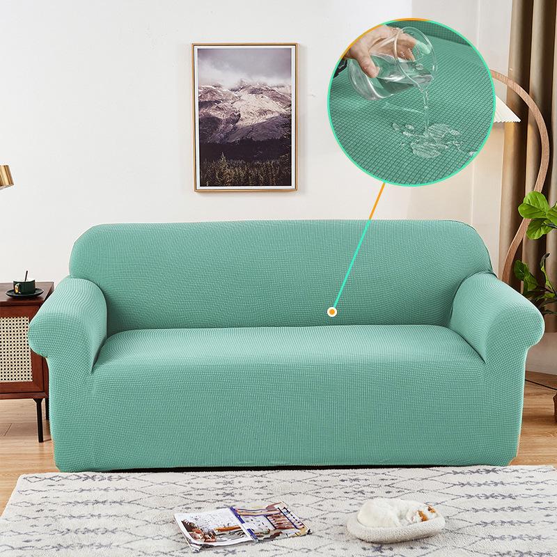 Elastic Solid Color Waffle Waterproof Sofa Cover Living Room Princess Sofa Cushion Cover Sofa Towel Home Protective Cover