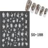 3D Charm Black White Flower Floral Petal Nail Decoration DIY Nail Art Stickers  for Nails
