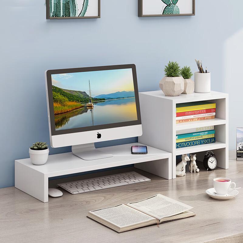 Desktop Computer Monitor Riser with 3-Tier Storage