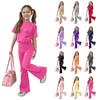 Baby Neugeborene Mädchen Jungen Lockeres T-Shirt + Hose Druck Outfits Set