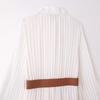 European & American Women's Midi Pleated Shirt Dress with Belt - Summer Collection