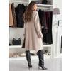 Spring and Autumn Simple Long-sleeved Solid Color Single-breasted Woolen Coat Women's Clothing