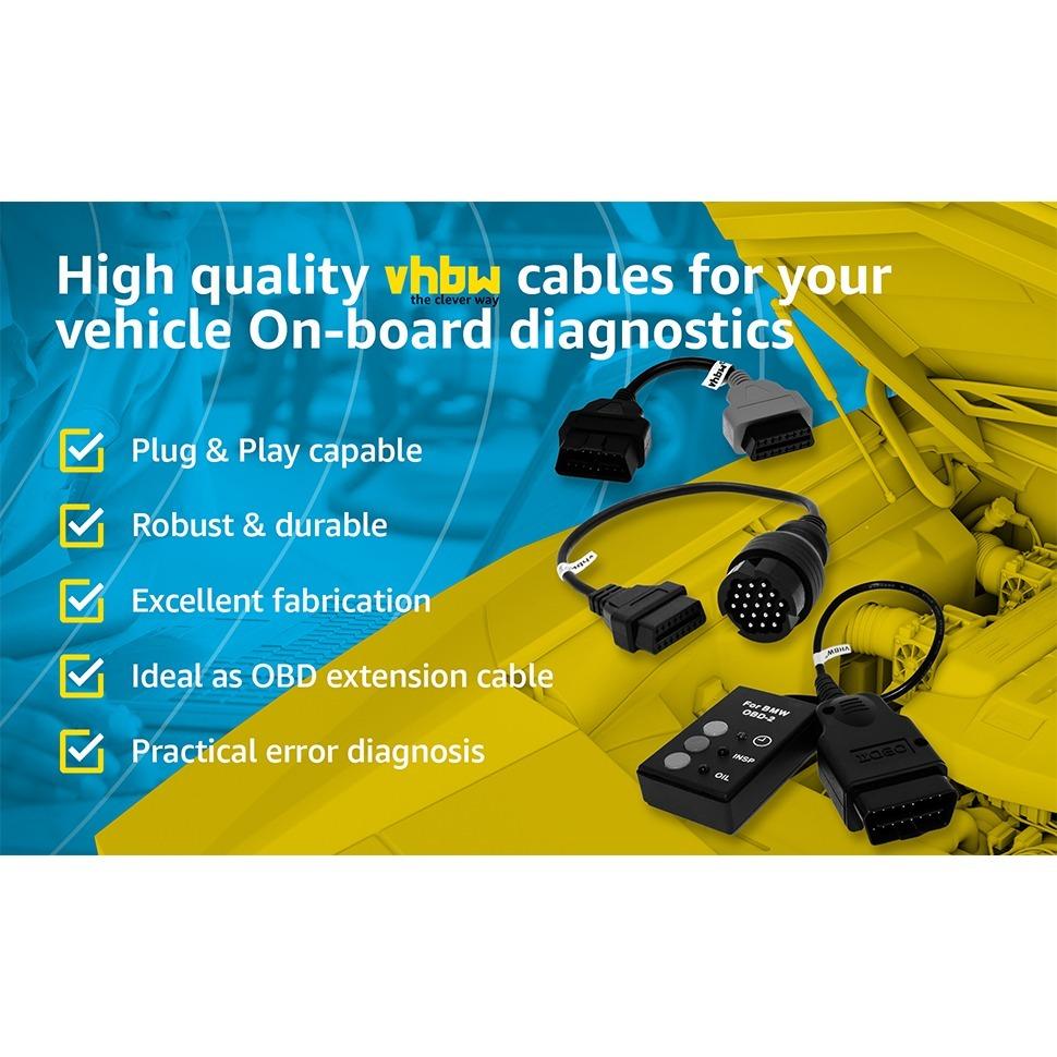 OBD2 - 20 Pin BMW Edibas To 16 Pin OBD Diagnostic Scanner Adapter Cable Compatible with Older BMW Models 1982-2002 - with 16 Pin Connector