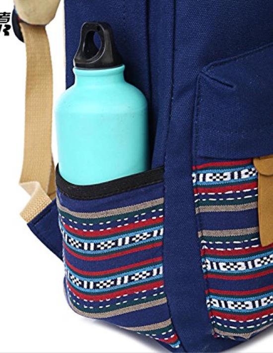 iSmile Backpack, Men's and Women's, Outdoor Canvas, Perfect for Commuting, School, and Casual Use, Blue