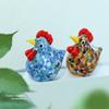 Colourful Glass Rooster Figurine Stable Base Turkey Animal Miniature Modern Home Xmas Gift Table Decoration