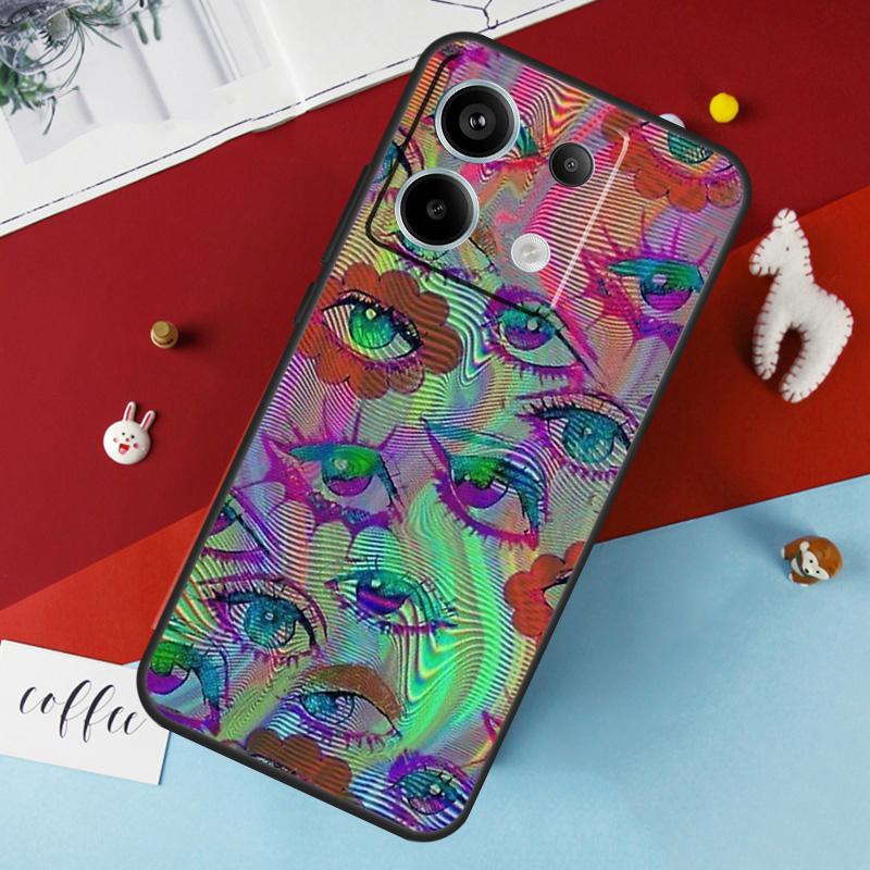 Eye Illustration Case For Xiaomi Redmi Note 13 Pro 14 12 11 10 15 Pro Plus Redmi 10C 12C 13C 14C 15C 15 Cover