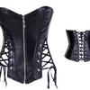 New Pu Leather Jacket Punk Style Strapless Tube Top Vest Women's Waist Shaping Garment