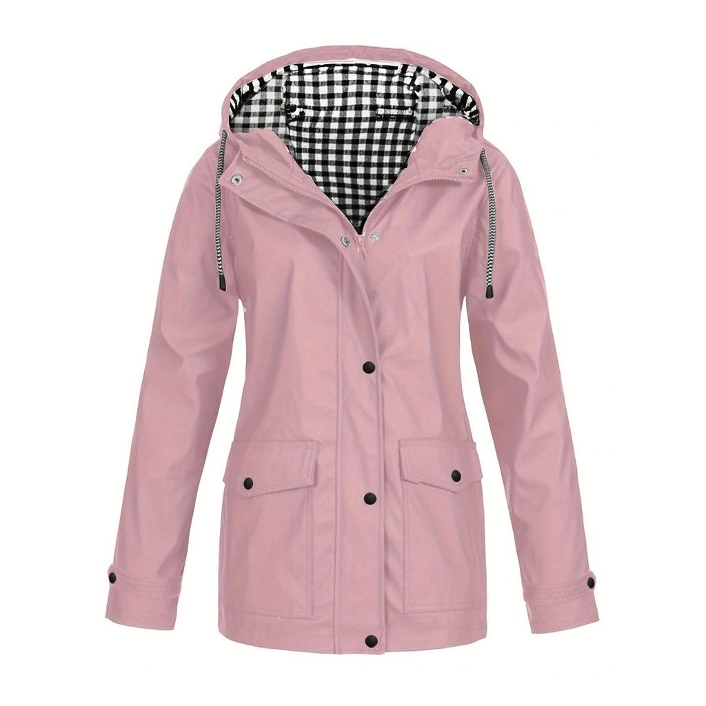 Autumn Winter Plaid Hooded 2-in-1 Detachable Waterproof Outdoor Hiking Jacket for Men Women