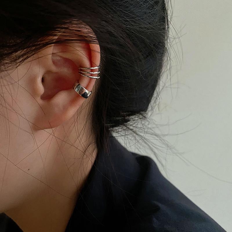 2025 New Fashion Gold Color Circle Non-Piercing Ear Clip Earrings for Women Man Fake Piercing Ear Cuff Earrings Zircon Set Gift