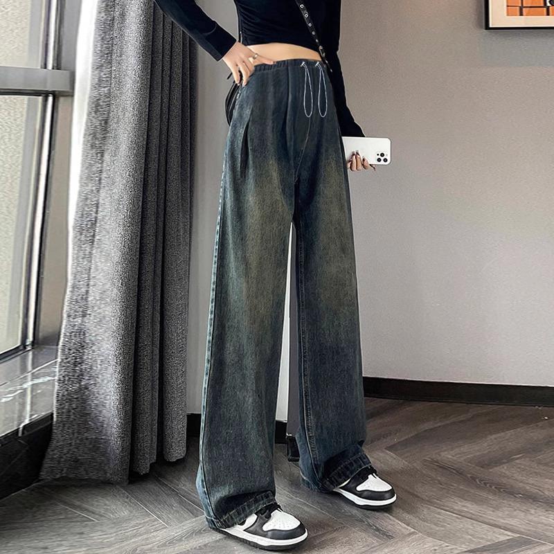 

2026 New-Style Maternity Wide-Leg Denim Pants - Non-Constricting Belly, Petite Fit for Spring/Autumn Large (suitable for 110-135 lbs)