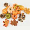 Exquisite Halloween Artificial Foam Pumpkin Set With Realistic Pine Cone Props