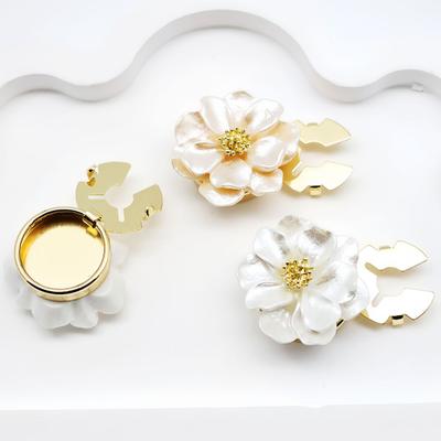 Button Cuff Pearly Luster Gardenia Flower Shape Easy Installation Button Cover Decorative Shirt Cufflink Cover Cuff Accessories