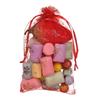 50pcs/lot Party Supplies Red/White Wedding Gifts Strap Jewelry Packaging Bags Gift Pouches Drawstring Candy Pouch Organza Bags