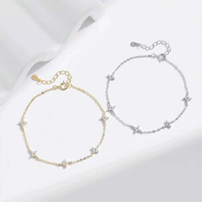 New Crystal Flower Stainless Steel Bracelet Women Fashion Personality Korean Bracelet Jewelry Accessories Anniversary Gift