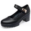 Fashion Women Platform Pumps Shoes Women Shoe 2025 Shallow Mouth High Heels Women's Comfortable Round Head Thick Heeled Black Work Shoes