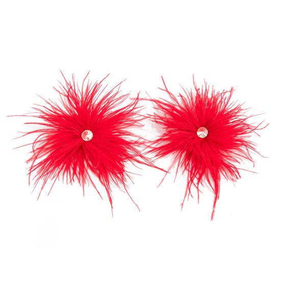 1 Pair Feather Earrings for Women, Bohemia Tassel Drop Earrings, Rhinestone Dangle Earrings, Party Jewelry красный
