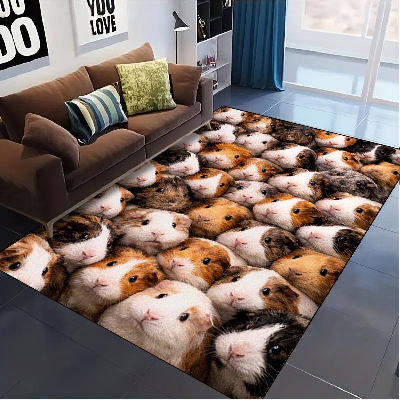 Guinea Pigs Carpet Rug for Living Room Bedroom Home Sofa Decoration,Kids play Non-slip Floor Mat