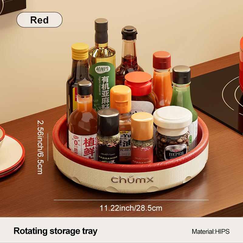 360-degree rotating desktop storage box—a practical, multi-purpose storage solution perfect for the kitchen and living room красный