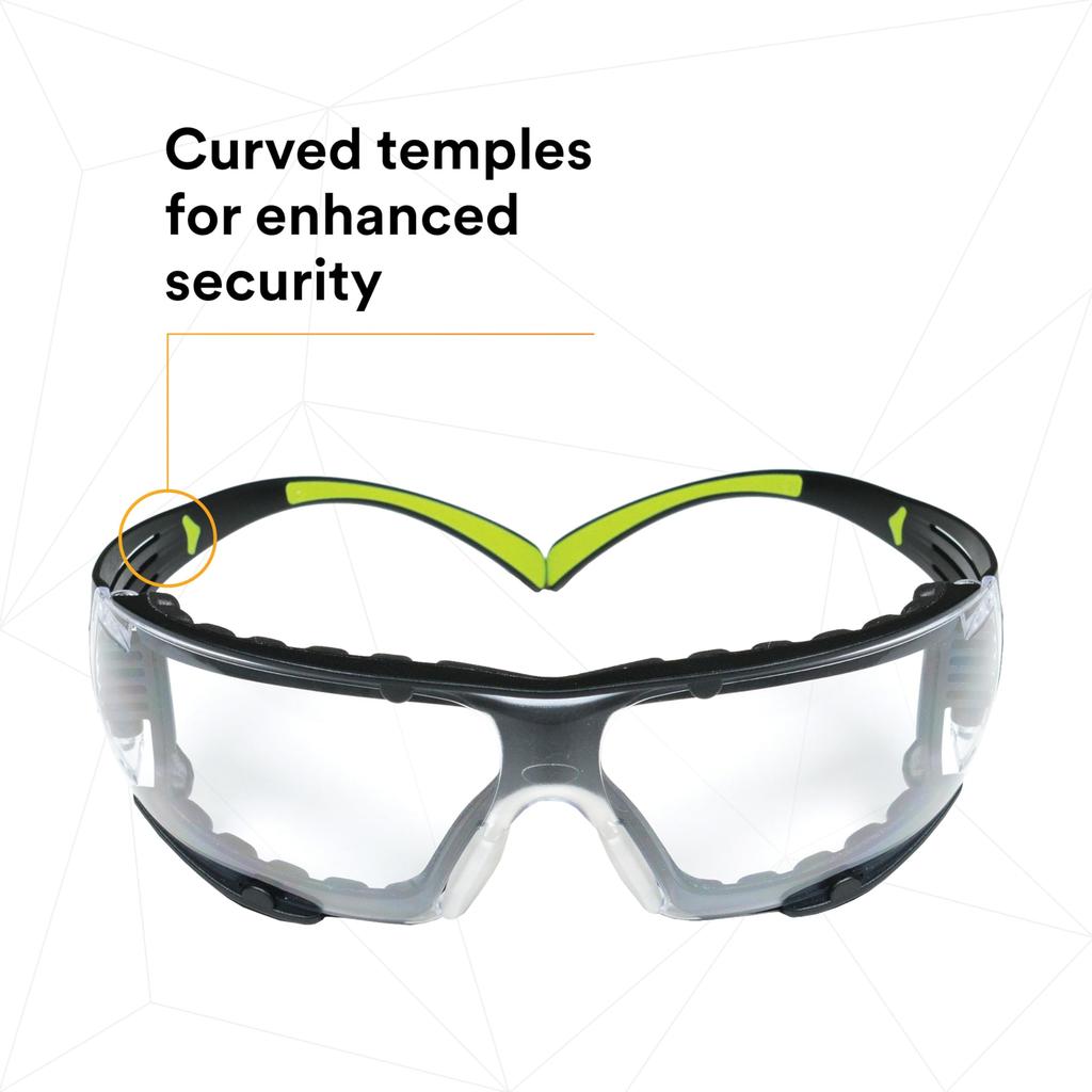 3M SecureFit Safety Clear with Glasses, Lens, Gasket, SF401AF-FM [Used]