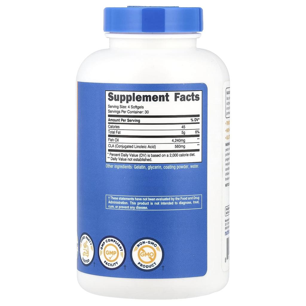 Nutricost, Fish Oil with CLA, 120 Softgels