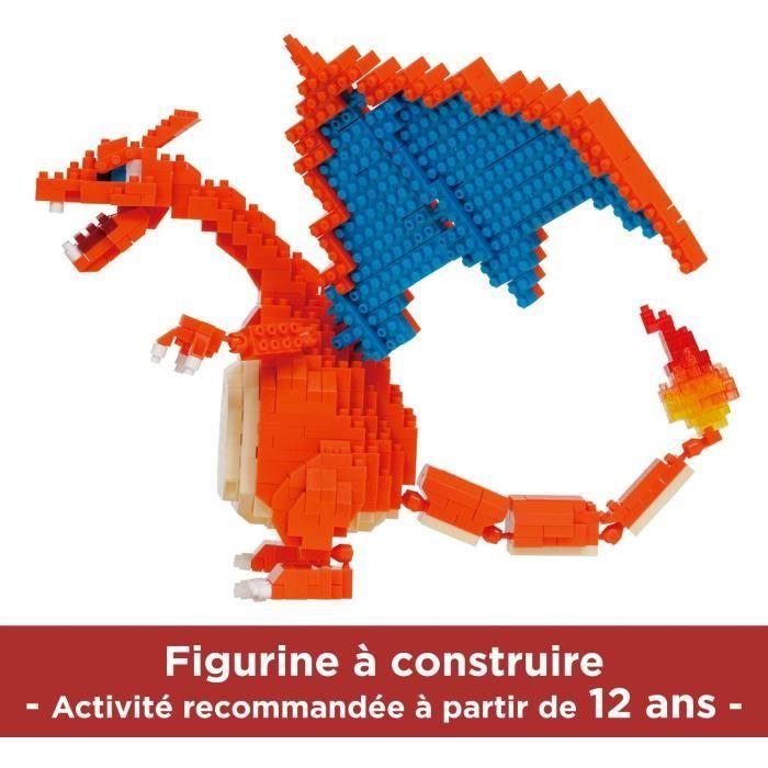 Figurine Pokémon Dracaufeu (Charizard) - BANDAI - Nanoblock - Figurine en Briques 860 pièces - Kit Construction - NBPM80