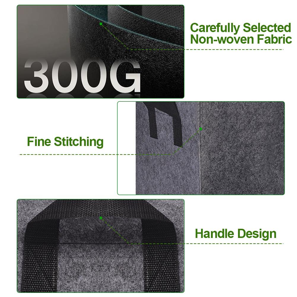 Rectangular Thickened Felt Planting Bag Growing Bucket Plant Growth Bag Multi-Functional Vegetable Plant Non-Woven Felt Growing