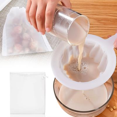 Soy Milk Wine Filter Bag Nut Milk Bag Tea Coffee Oil Yogurt Filter Net Mesh Reusable Nylon Filter Bags Food Strainers
