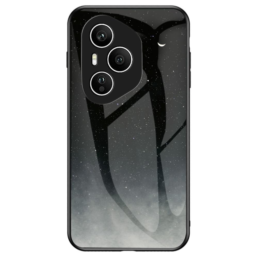 

Для Honor 400 Pro 5G (Глобальный) Чехол с узором «Звездное небо» из закаленного стекла для телефона Starry Crescent Moon