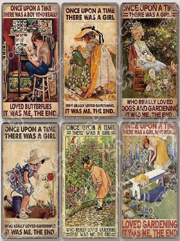 Vintage Cats Gardening Metal Tin Sign  xcm Wall Decor for Cafe Farmhouse Backgarden  Perfect for Home Decor  Gifts