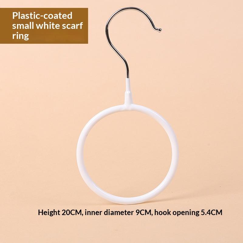 Multi-Functional Ring Scarf Hanger Single Plastic Coated Non-Slip Towel Rack Storage Trace Simple Tie Hanger