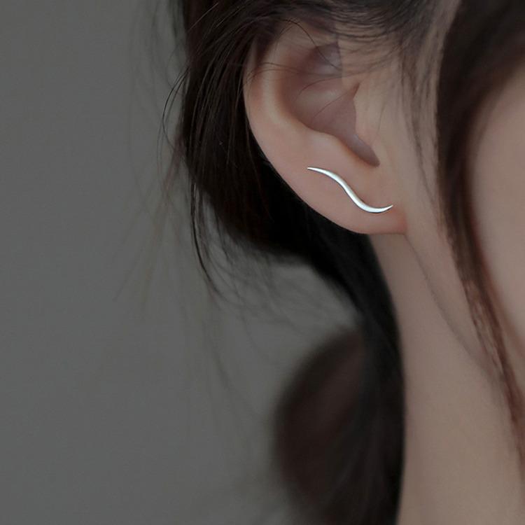 Silver Needle Stud Earrings for Women - Trendy Summer 2022 Design