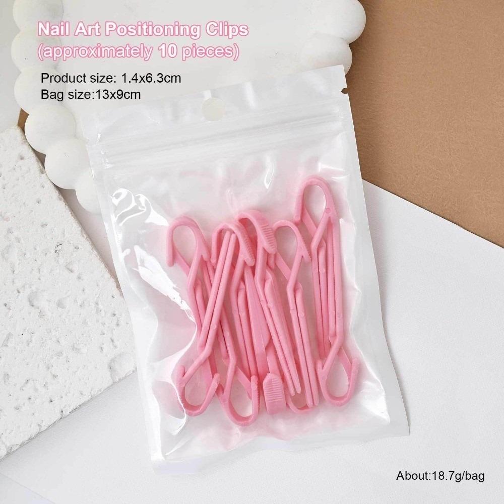 

10PCS Shaping Cross Nail Oil Anti-Spill Clips Portable Nail Art Positioning Clips New Nail Clip розовый