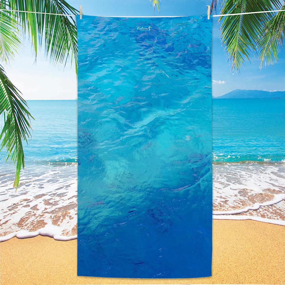 1pc Dolphin Octopus Animal Large Beach Towel, Quick Drying Water Absorbing Beach Towel, Swimming, Vacation, Camping Beach Towel