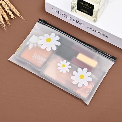 Plastic Zipper Bag Transparent Large Capacity Convenient Sealed Waterproof Anti-oxidation Multifunctional Small Daisy Storage Bag  Accessories
