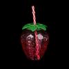 Portable Strawberry Shaped Water Bottle with Straw Cute Plastic Cup for Everyday Use