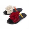 Large-size Lady's Floral Sandals, Summer New Style Double-color Flat Beach Slippers with Flowers