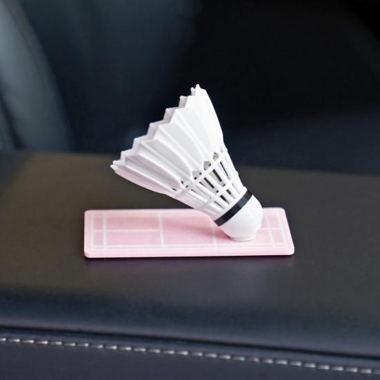 huaqianguhh Rotating Car Badminton Ornament with Swivel Mechanism, Shuttlecock Dashboard Decoration for Interior, Gift Sports Lovers