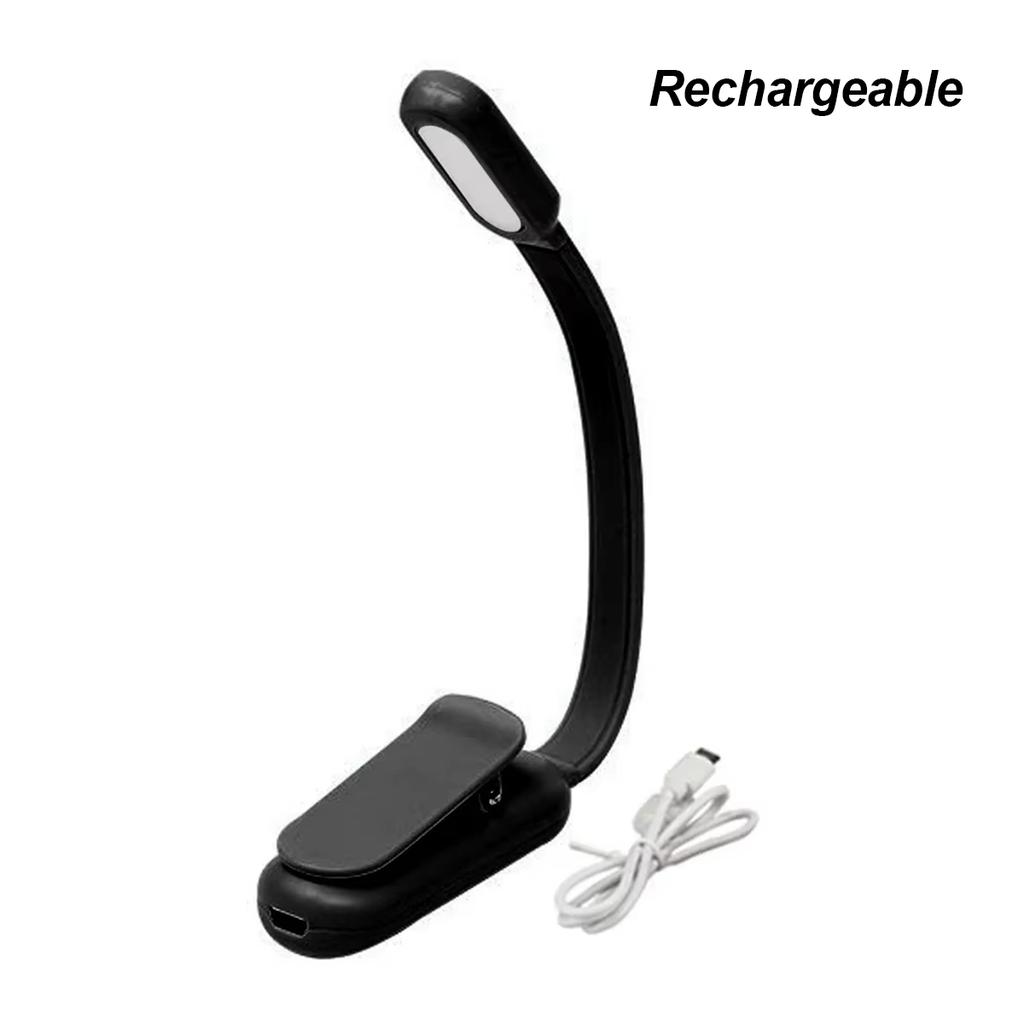 Usb Rechargeable Mini Led Book Light Stepless Brightness Clip-on Night Lights 3-color Temperatures 360-degrees Angle Table Lamps